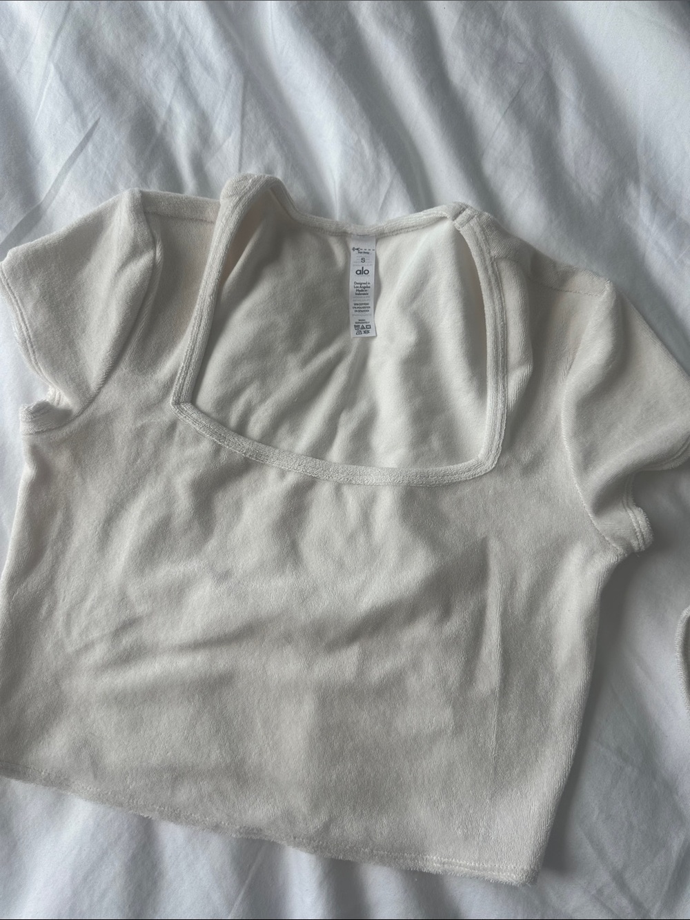 ALO Yoga Cream terry Crop Top - S